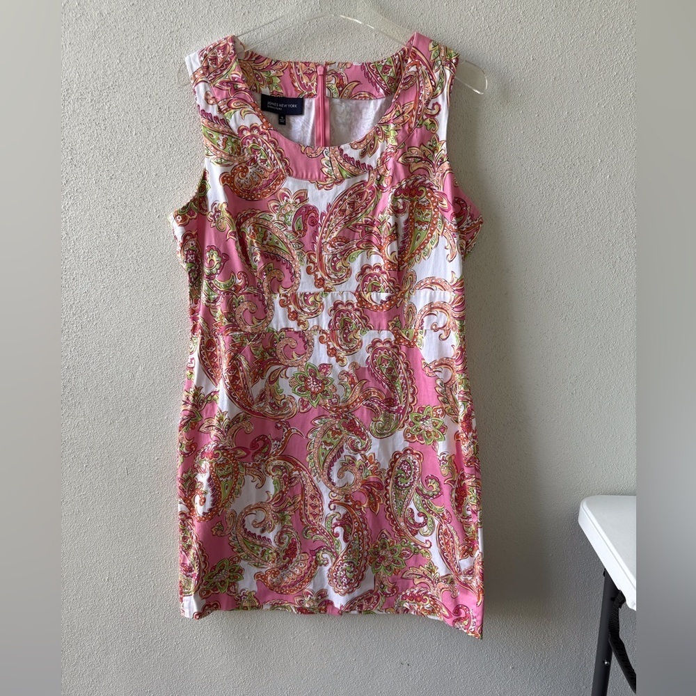 Jones New York Signature 16 Pink Paisley Sleeveless Graduation Easter Wedding